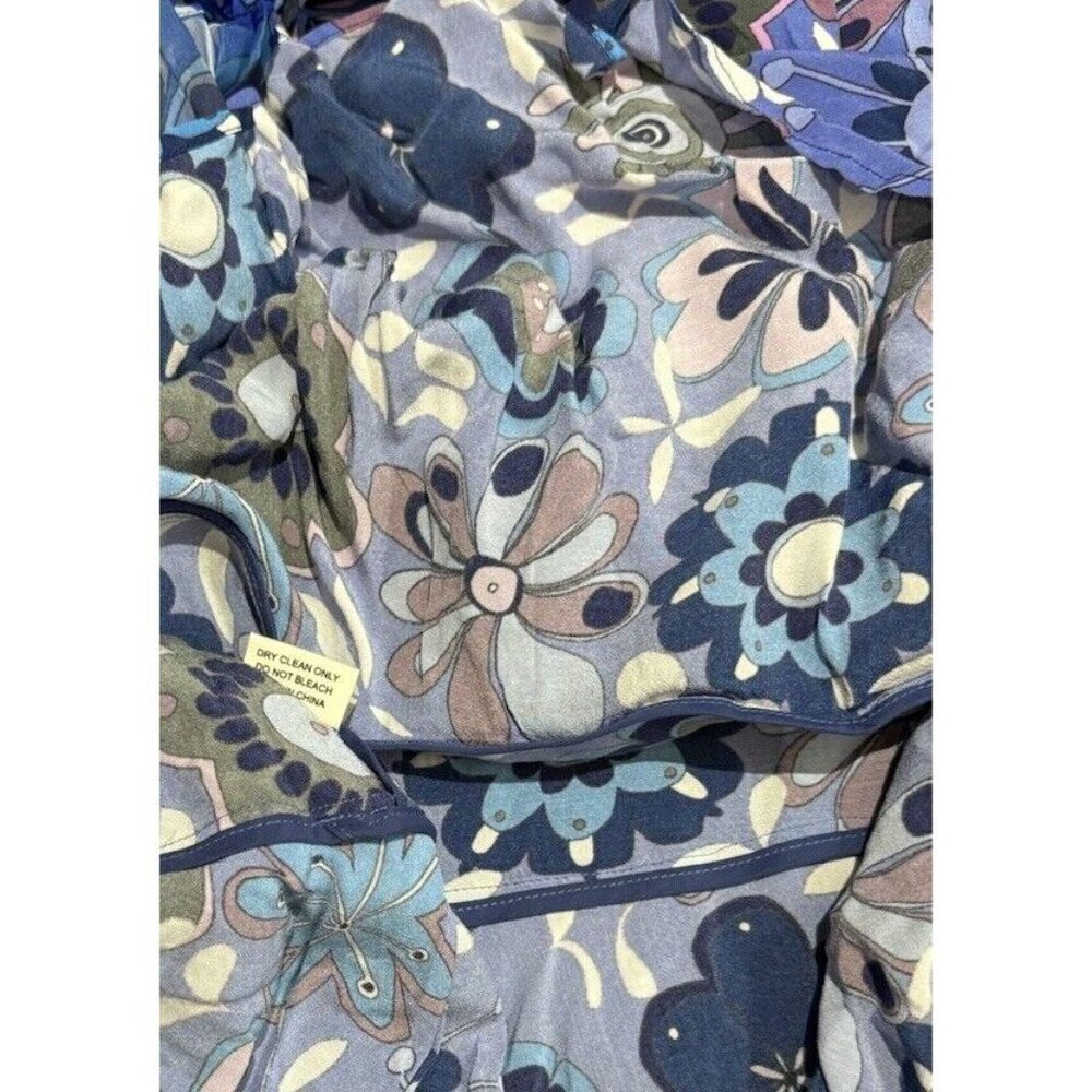 Celia B Sz L Skirt Blue Tiered Floral Midi Boho Retro Anthropologie Fall CeliaB - Picture 6 of 6